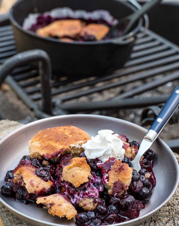 Blueberry Cobbler Recipe with Dutch Oven