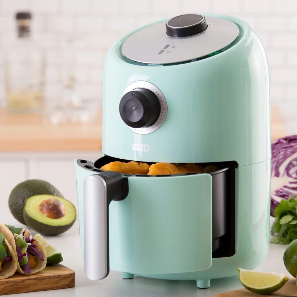 Compact Dash air fryer perfect for small kitchens and beginners