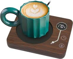 Coffee mug warmer keeping a cup of coffee hot