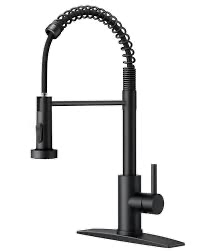 FORIOUS Matte Black Pull-Down Faucet