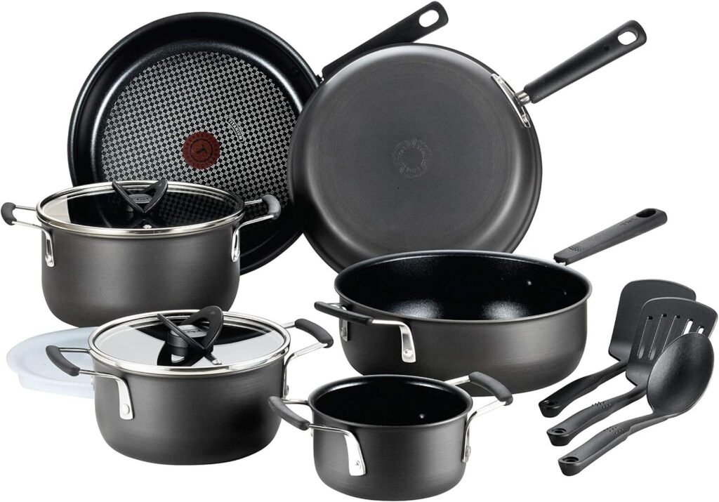 T-fal Ultimate Hard Anodized Nonstick Cookware Set on kitchen counter