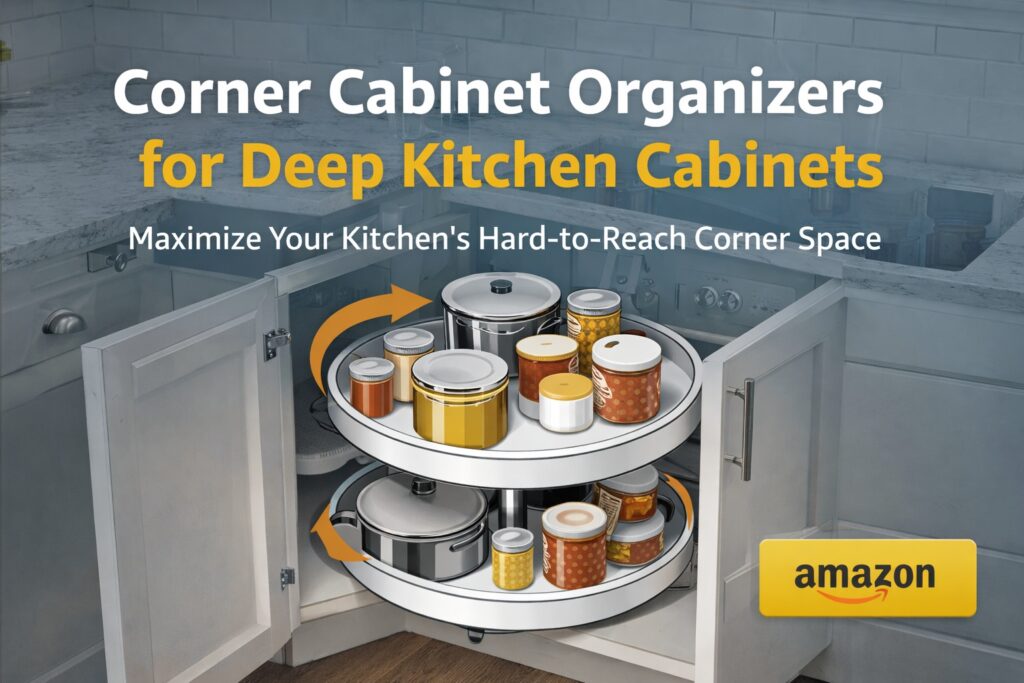 Top Corner Cabinet Organizers for Deep Kitchen Cabinets on Amazon