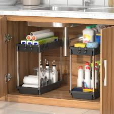 Lifewit Pull-Out Under Sink Organizer Large Sliding Basket - kitchen cabinet organization