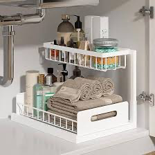 Durable Home Under Sink Organizer with Tension Rod Caddy - under sink storage solutions